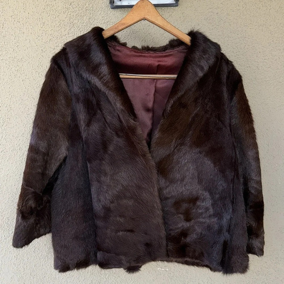 Vintage dark rich brown ranch mink fur coat short gorgeous - Picture 4 of 16